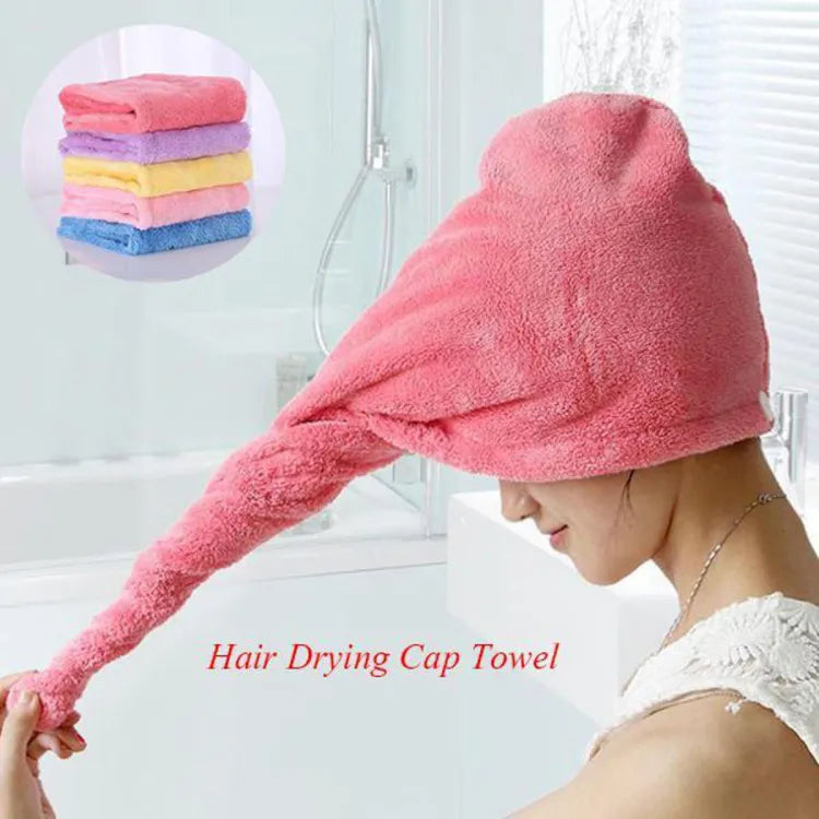 Premium Cotton Hair Wrap Towel – Ultra Absorbent Quick Dry Hair Dryer Cap for Women