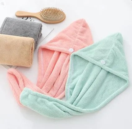 Premium Cotton Hair Wrap Towel – Ultra Absorbent Quick Dry Hair Dryer Cap for Women