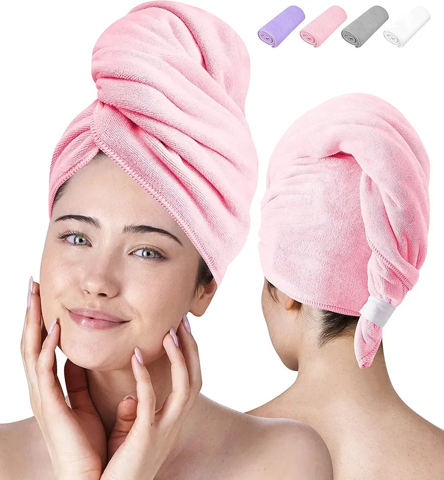 Premium Cotton Hair Wrap Towel – Ultra Absorbent Quick Dry Hair Dryer Cap for Women