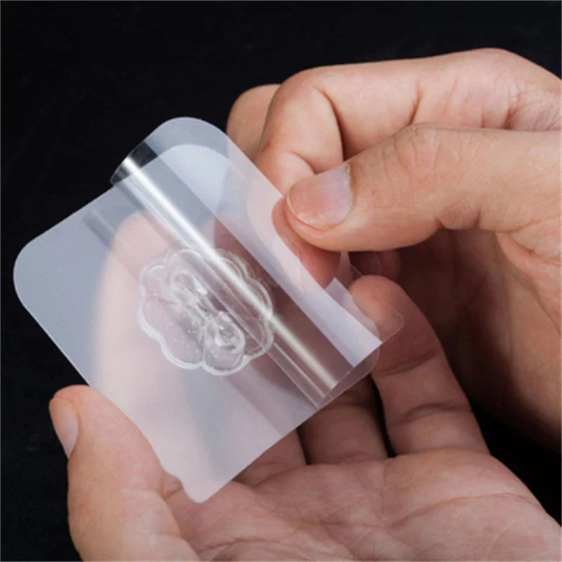 10PCS Transparent Stainless Steel Strong Self Adhesive Hooks