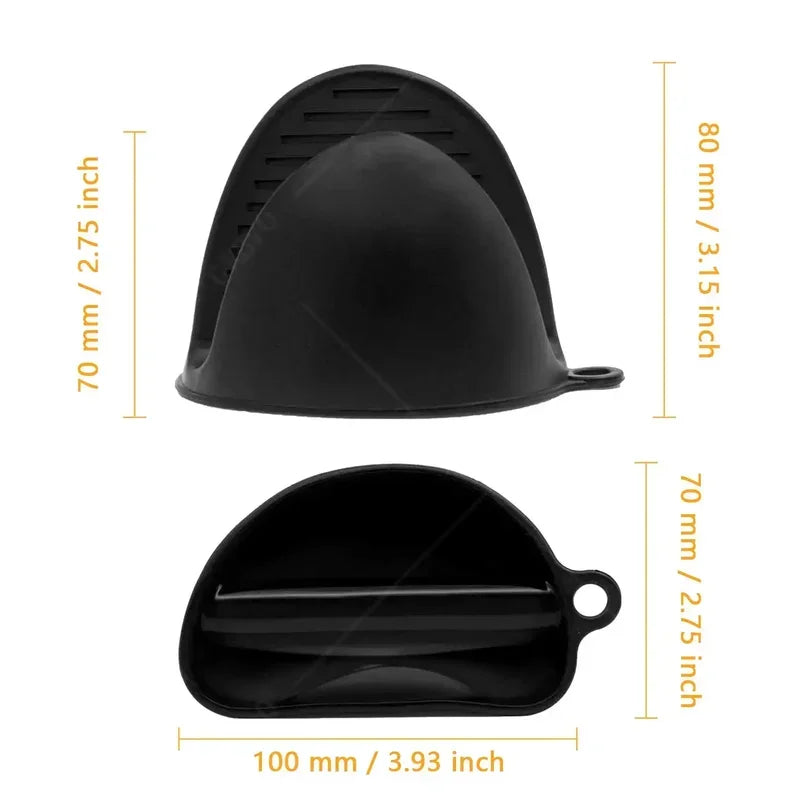2PCS Oven Mitts Silicone Oven Glove Heat Resistant Pinch Mitts Anti Scalding Non Slip Gloves